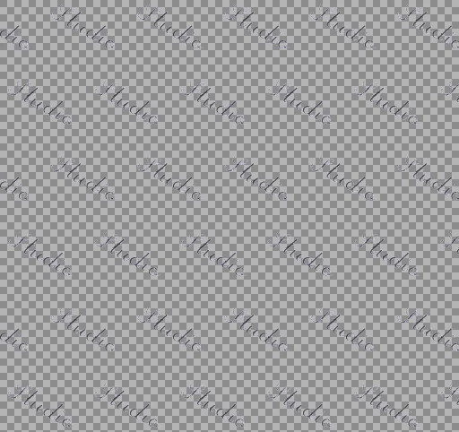 The watermark file: repeating two-tone signature: pale wash under dark script, shown over a checkerboard