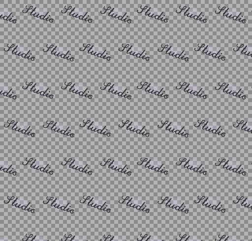 The watermark file: clustered pale patches with dark script, repeating, shown over a checkerboard