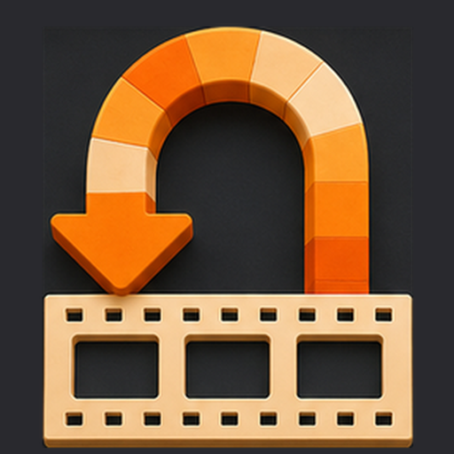 The Seamless Video Looper icon: an orange loop arrow curling back over a strip of film.
